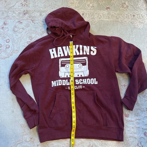 Hawkins Middle School Maroon Hoodie - Picture 4 of 6